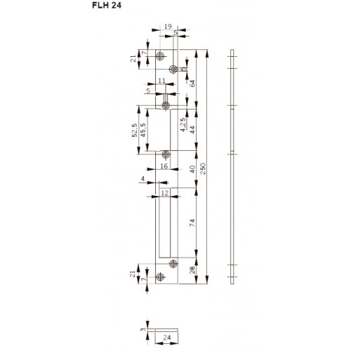 FLH24, запорная планка длинная