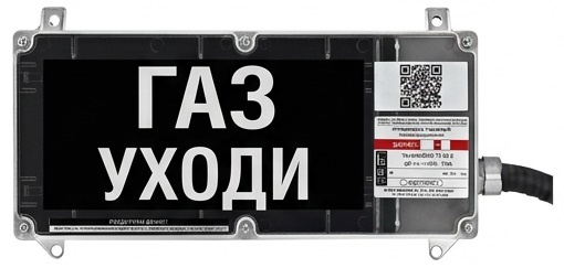 Экран-С 12-24 (компл.01) "Газ уходи", оповещатель охранно-пожарный световой взрывозащищенный (табло)