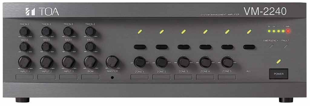 VM-2120 ER (TOA) усилитель мощности 120Вт, 5 зон