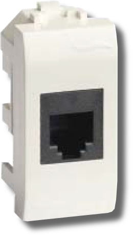 Розетка RJ-45 Brava 1 модуль белая (76654B) компьютерная с одним разъёмом