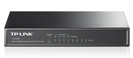 TL-SF1008P, коммутатор 8-портовый