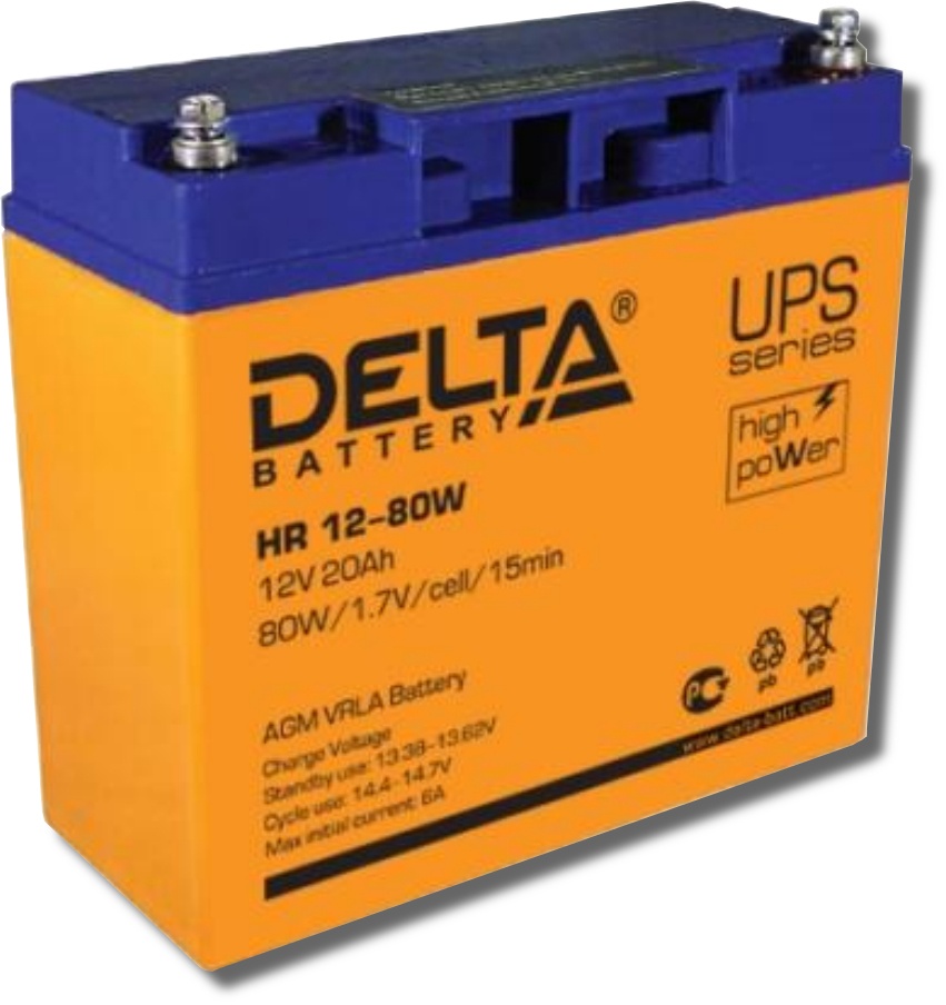 Delta HR 12-80 W, аккумулятор герметичный свинцово-кислотный