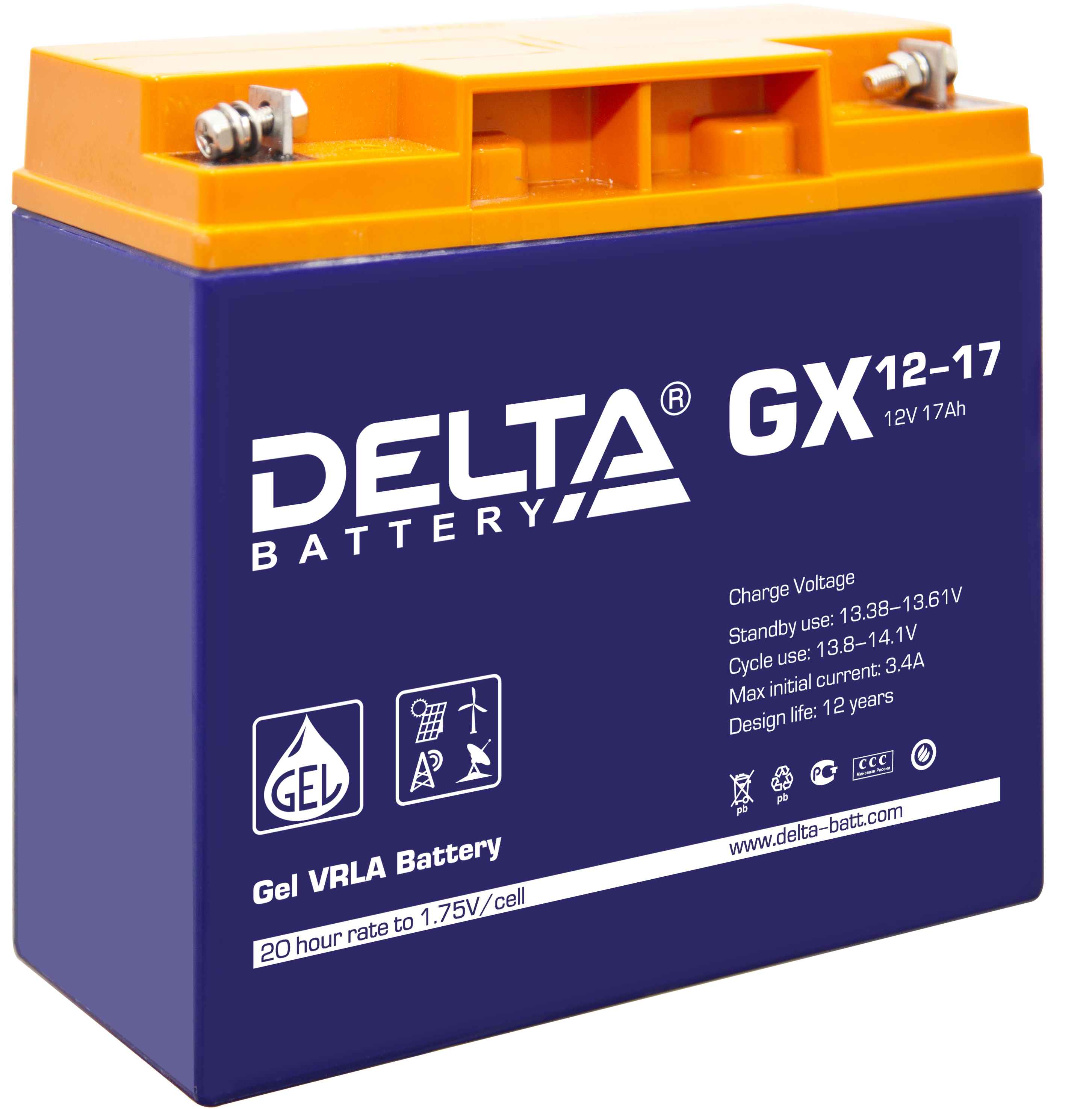 Delta GX 12-17, аккумулятор герметичный свинцово-кислотный