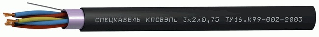 КПСВЭПс 1х2х0,75 (Спецкабель), кабель симметричный для систем сигнализации управления, одиночной прокладки