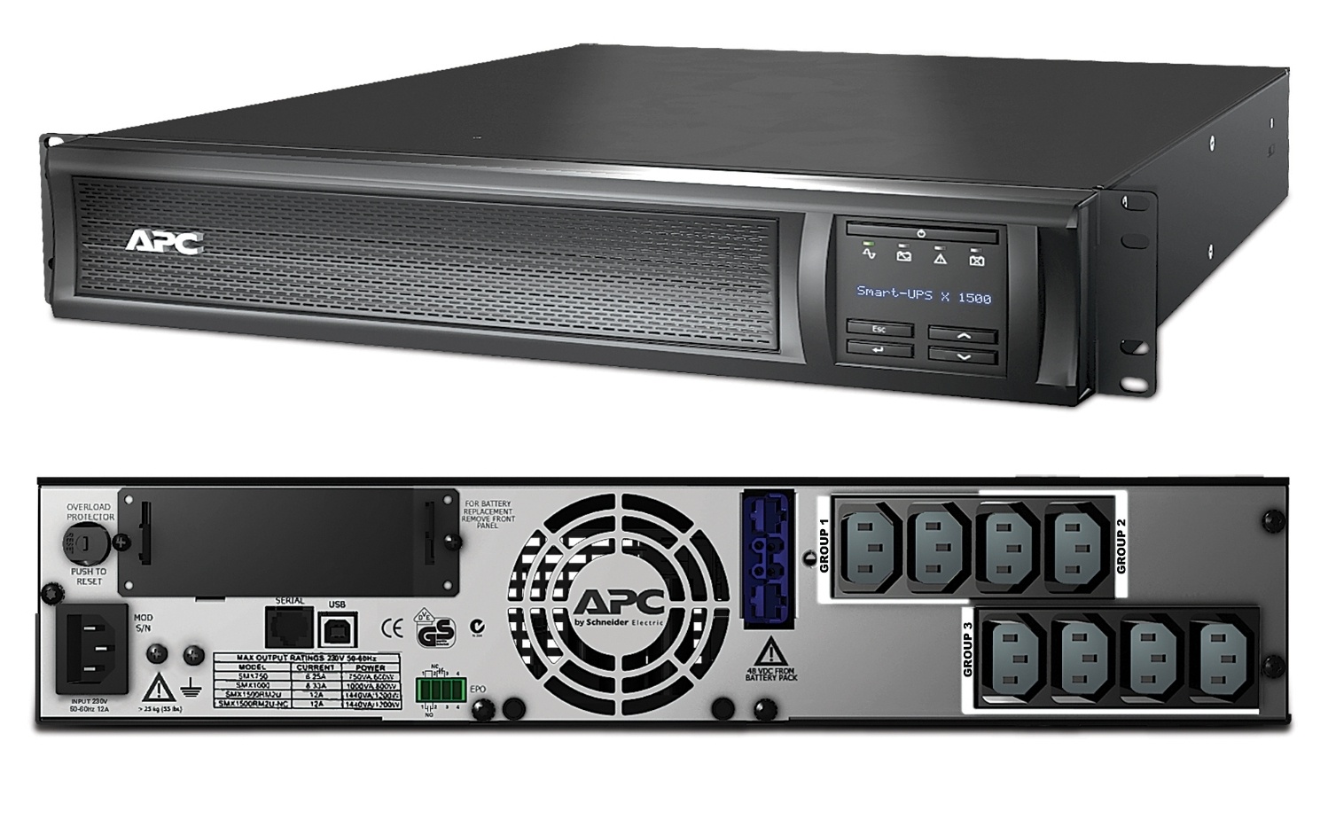 SMX1500RMI2U APC Smart-UPS X 1500 ВА, источник бесперебойного питания