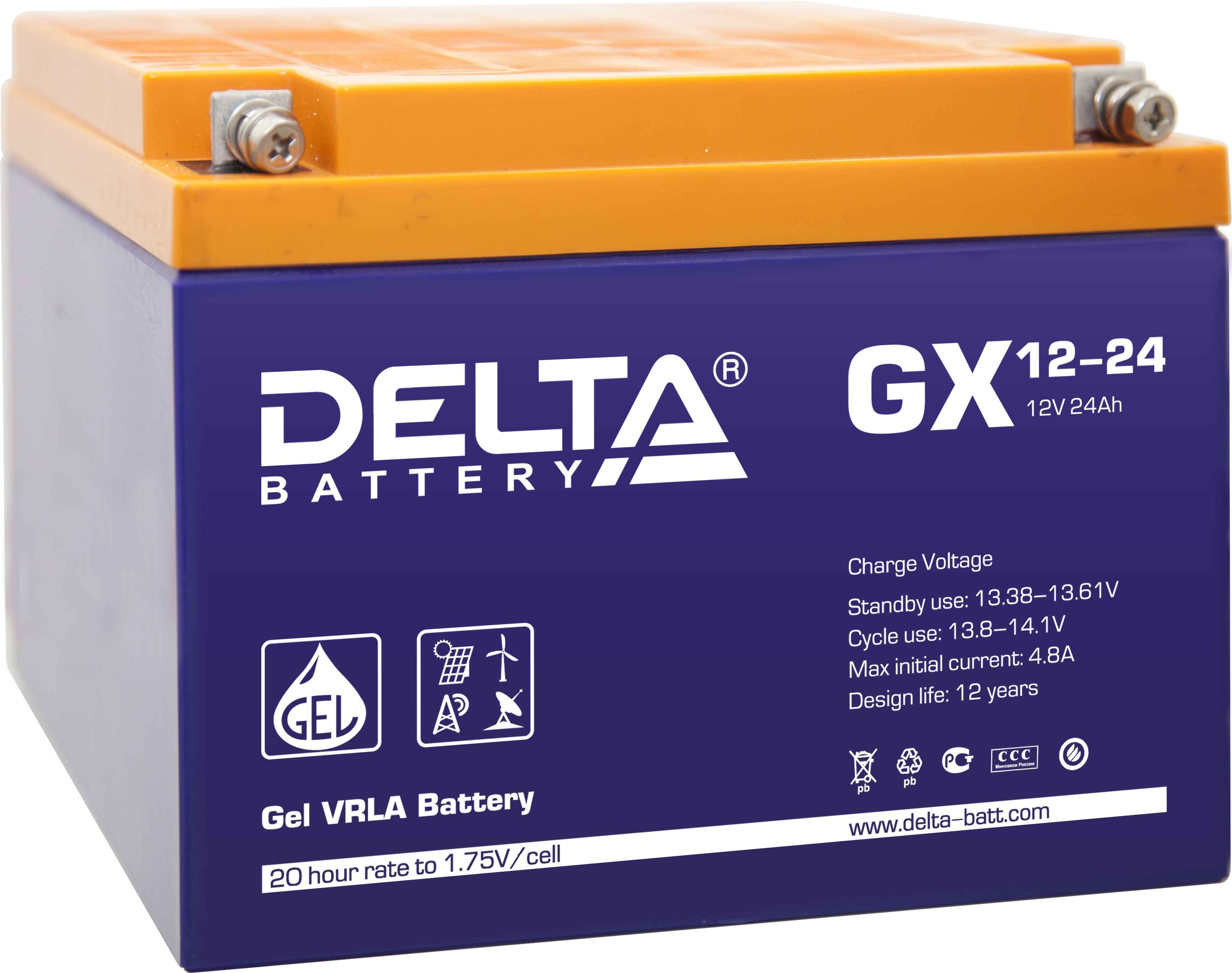 Delta GX 12-24, аккумулятор герметичный свинцово-кислотный