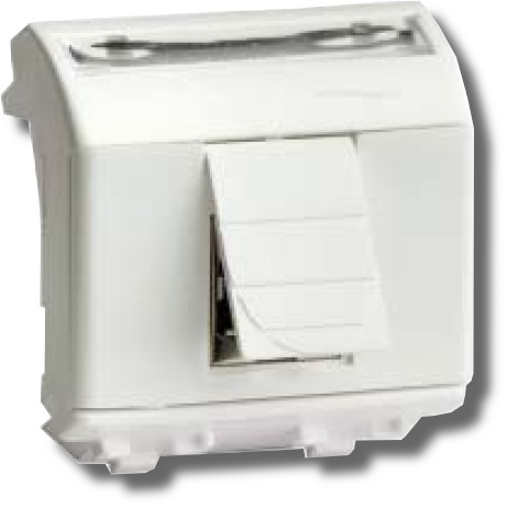 Розетка RJ-45 Brava 2 модуля белая (76655B) компьютерная с двумя разъёмами
