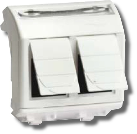 Розетка RJ-45 Brava 2 модуля белая (76656B) компьютерная с двумя разъёмами