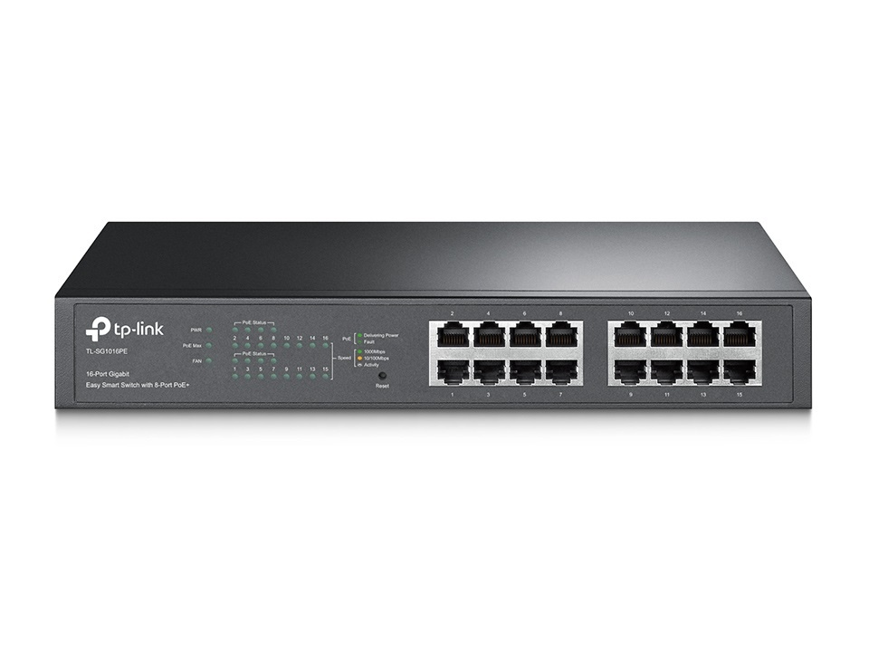 TL-SG1016PE, коммутатор 16-портовый