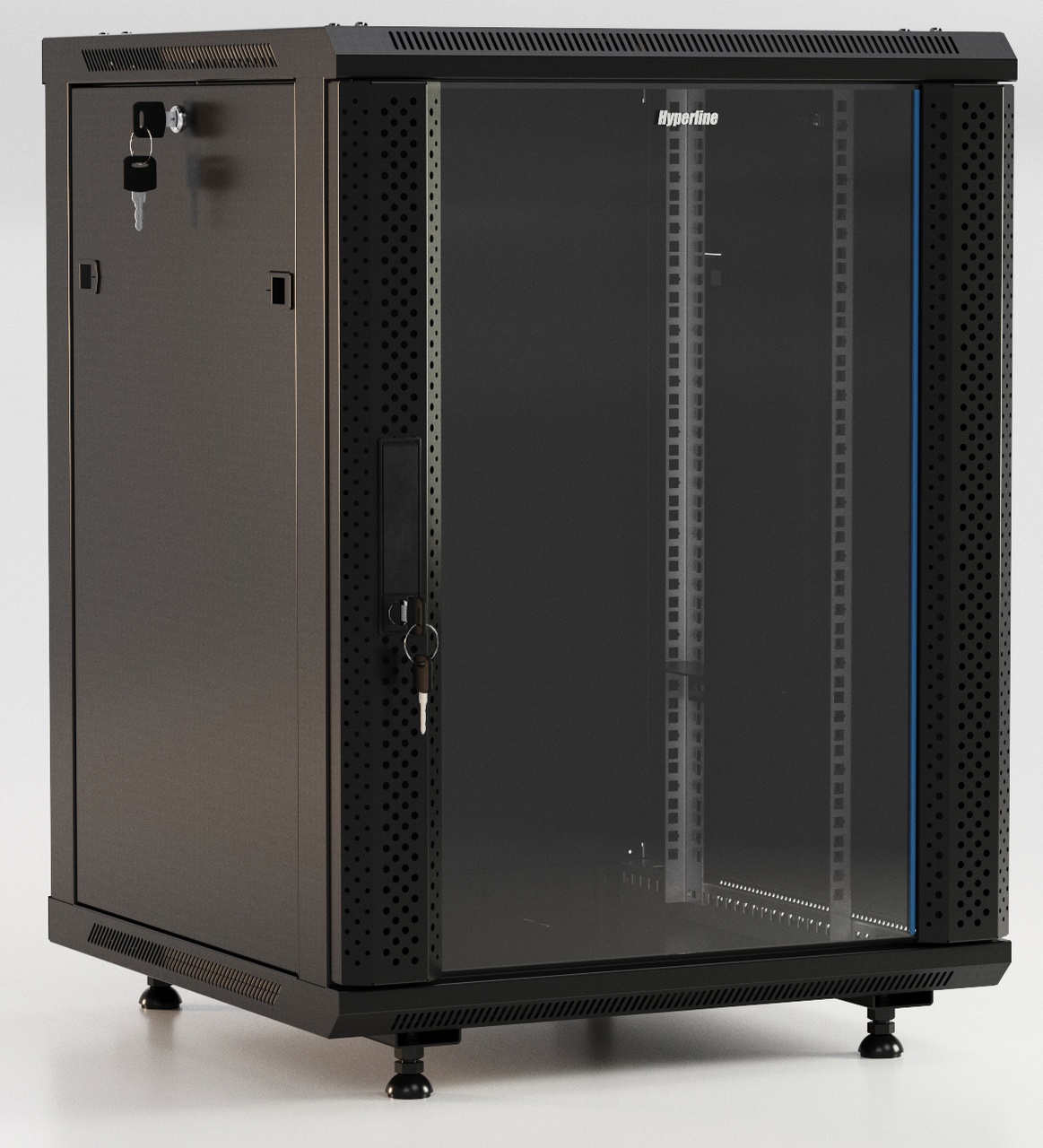 TWB-FC-1545-GP-RAL9004, шкаф телекоммуникационный 19" настенный 15U