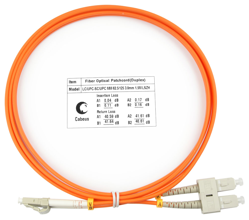 FOP-62-LC-SC-1,5m (7606c), патч-корд оптический