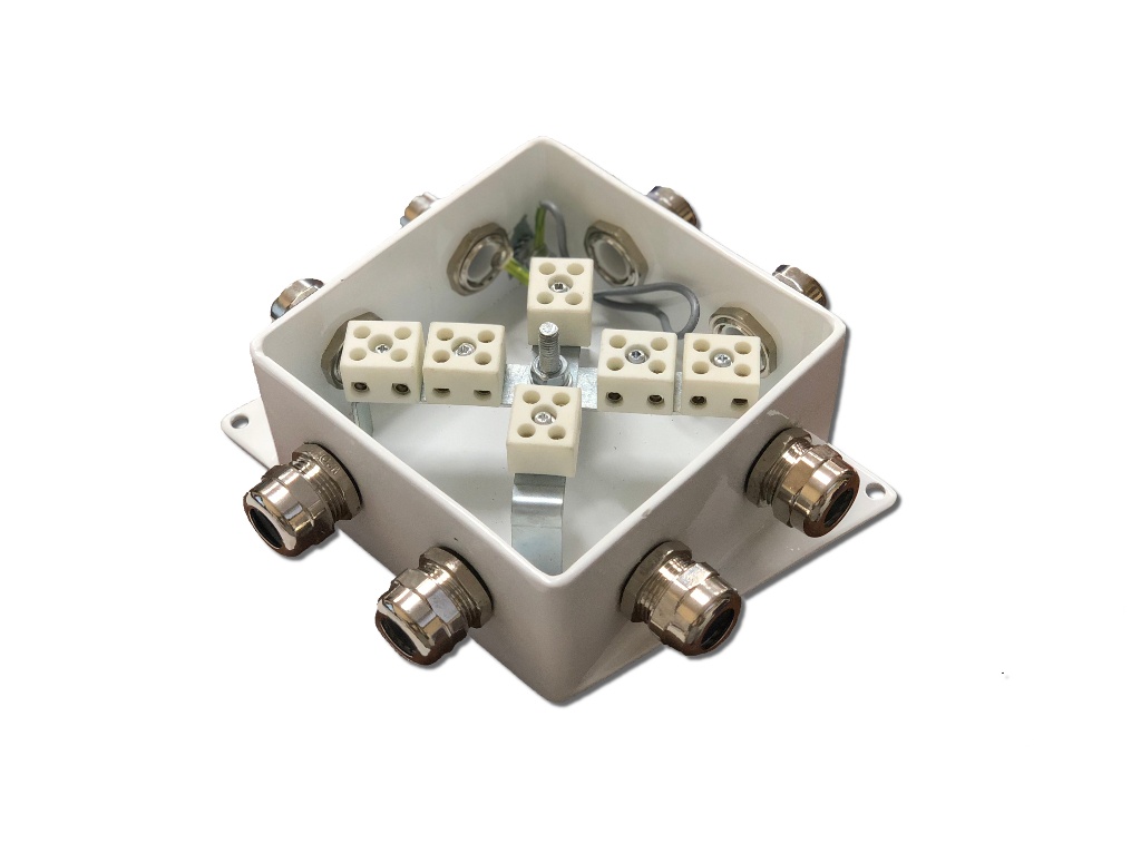 КМ-О (12к*6,0)-IP66-120х120, три ввода, коробка монтажная огнестойкая