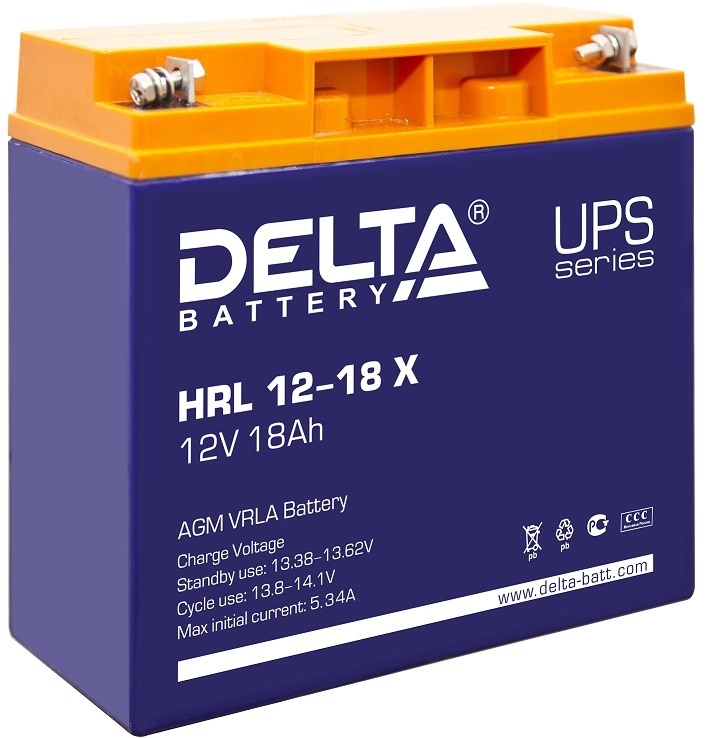 Delta HRL 12-18 X, аккумулятор герметичный свинцово-кислотный