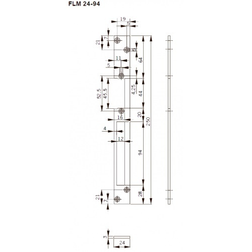 FLH24-94, запорная планка длинная