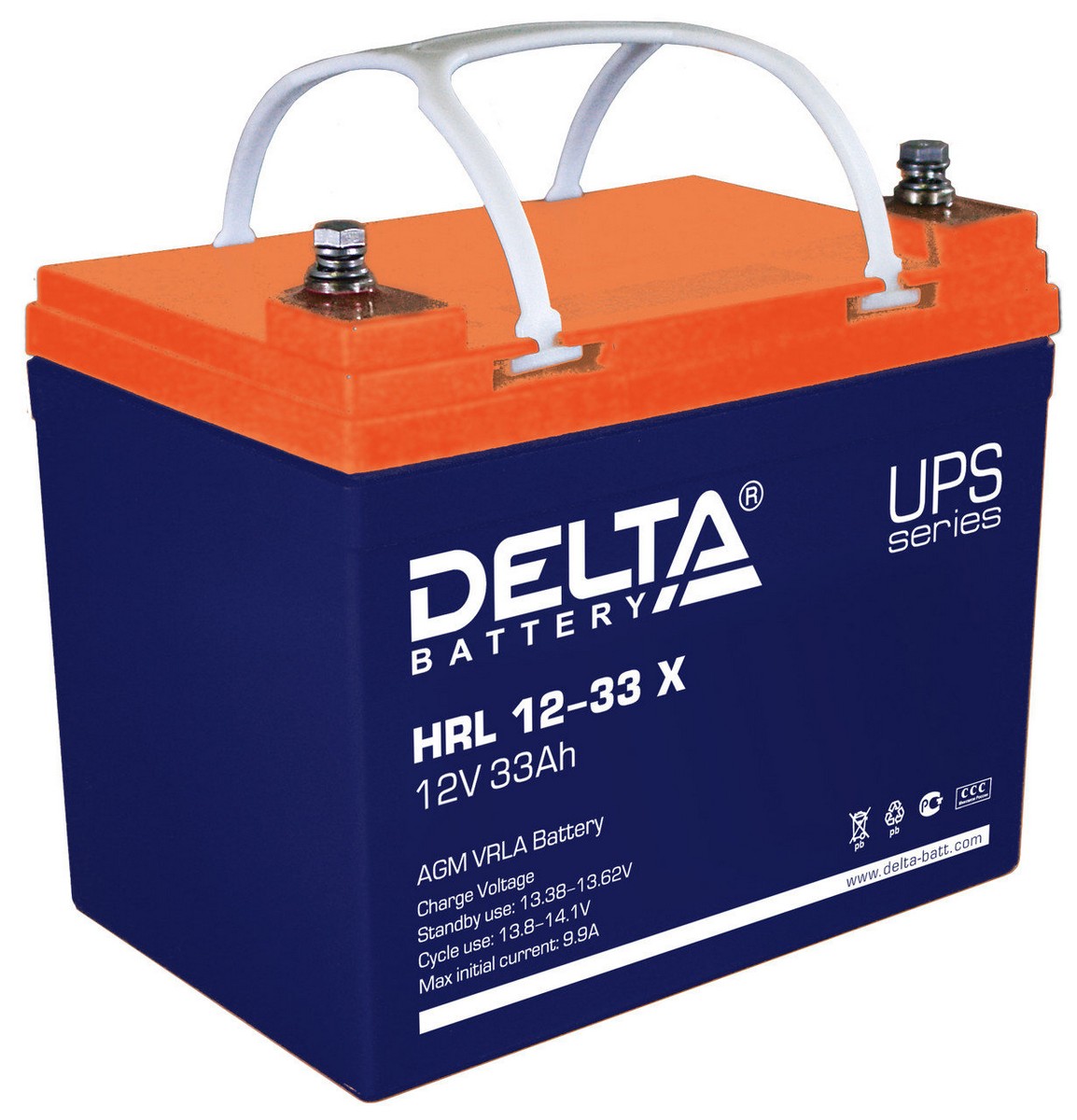 Delta HRL 12-33 X, аккумулятор герметичный свинцово-кислотный