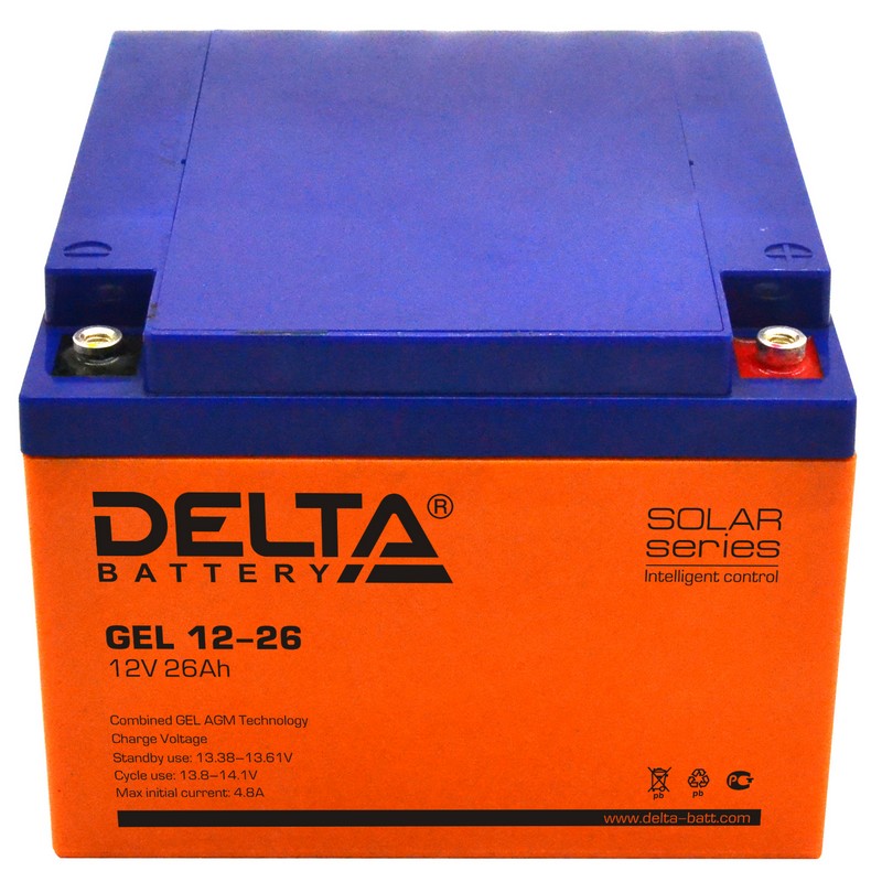 Delta GEL 12-26, аккумулятор герметичный свинцово-кислотный