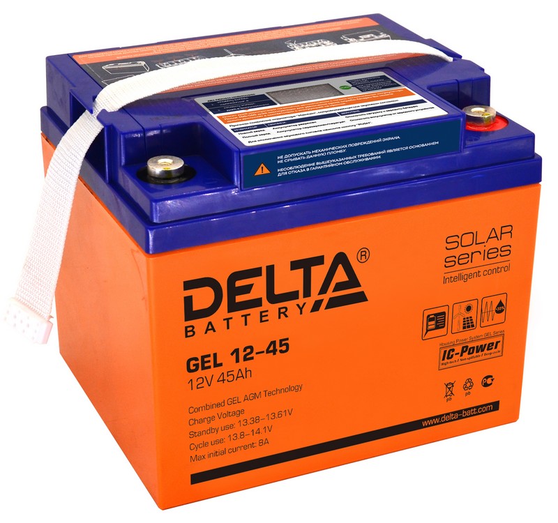 Delta GEL 12-45, аккумулятор герметичный свинцово-кислотный