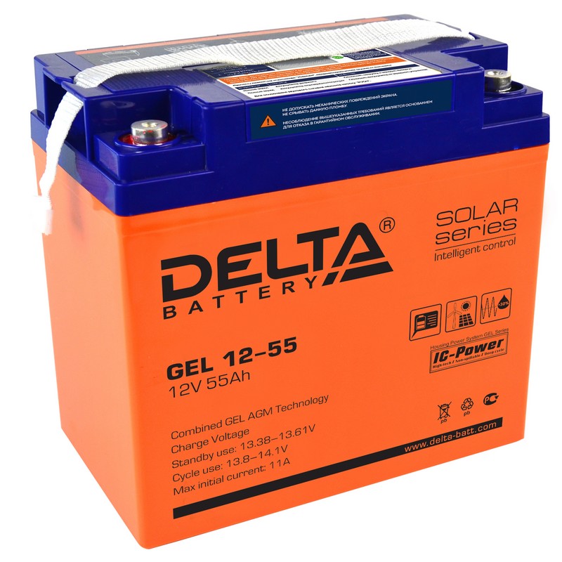 Delta GEL 12-55, аккумулятор герметичный свинцово-кислотный