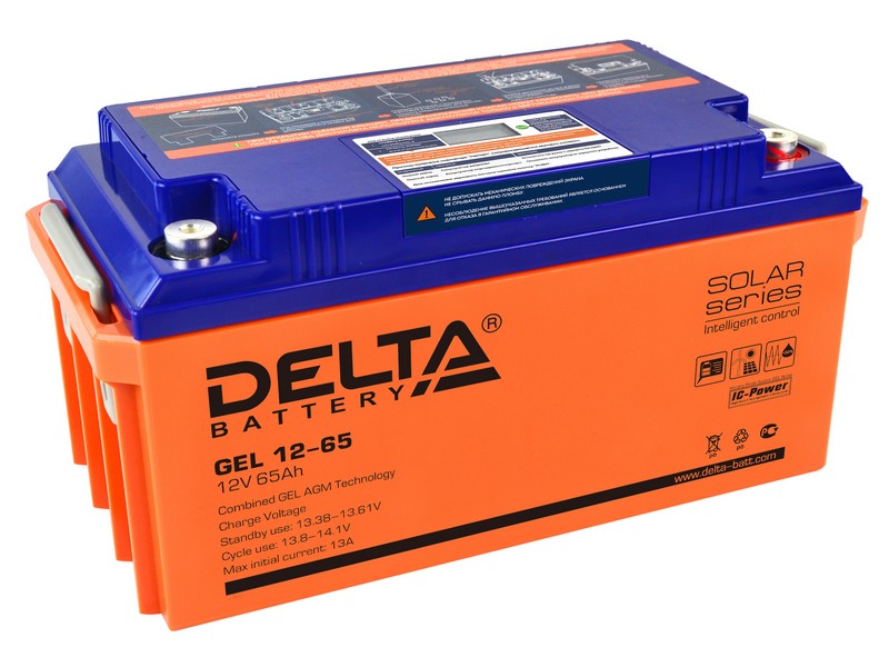Delta GEL 12-65, аккумулятор герметичный свинцово-кислотный