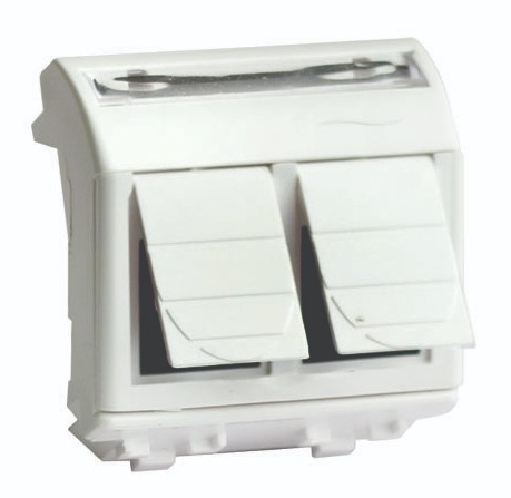 Розетка RJ-45 Brava 2 модуля слоновая кость (75656S) компьютерная с двумя разъёмами