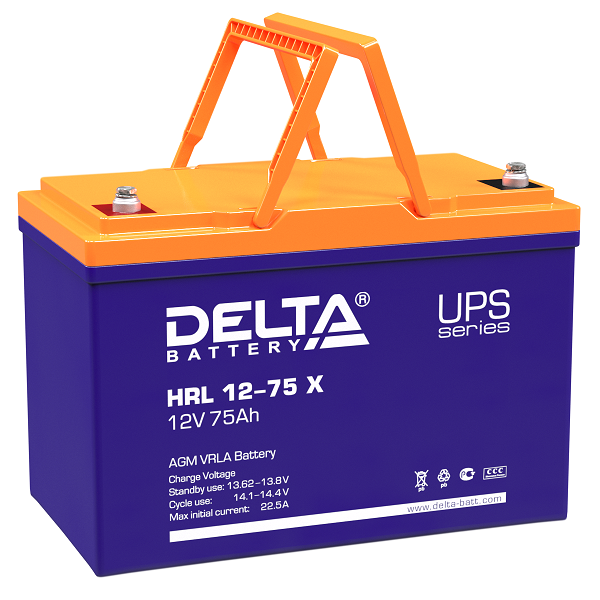 Delta HRL 12-75 X, аккумулятор герметичный свинцово-кислотный