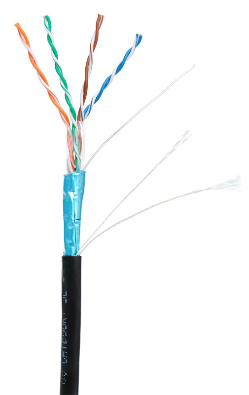 F/UTP 4pair, Cat5e, Out, PE (EC-UF004-5E-PE-BK-1), кабель «витая пара» (LAN) для структурированных систем связи