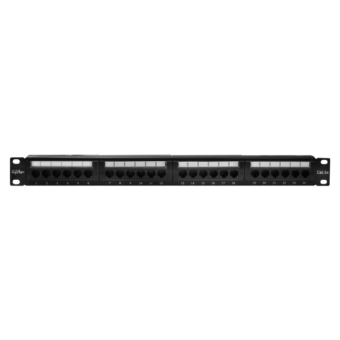 Патч-панель 19", 24xRJ-45, UTP, Cat.5e, 1U (10-0403), патч-панель 19"