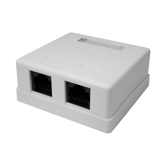 Розетка настенная RJ-45, 8P8C, Cat.5e, 2 порта UTP (10-0309), компьютерная розетка