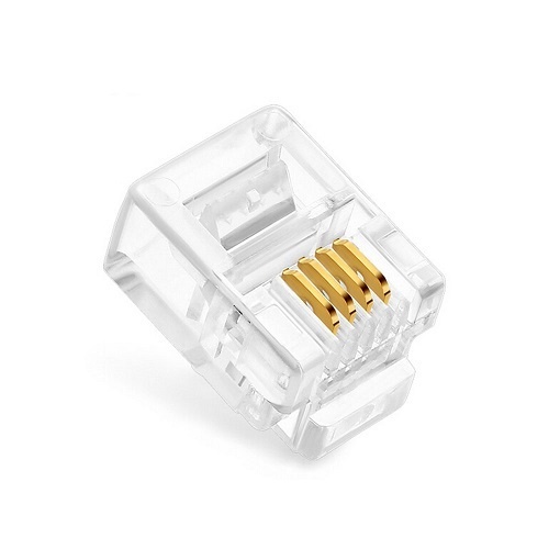 Коннекторы 6P4C (RJ-11) (100 шт) (10-0227), телефонный разъем 6P4C (RJ-11)