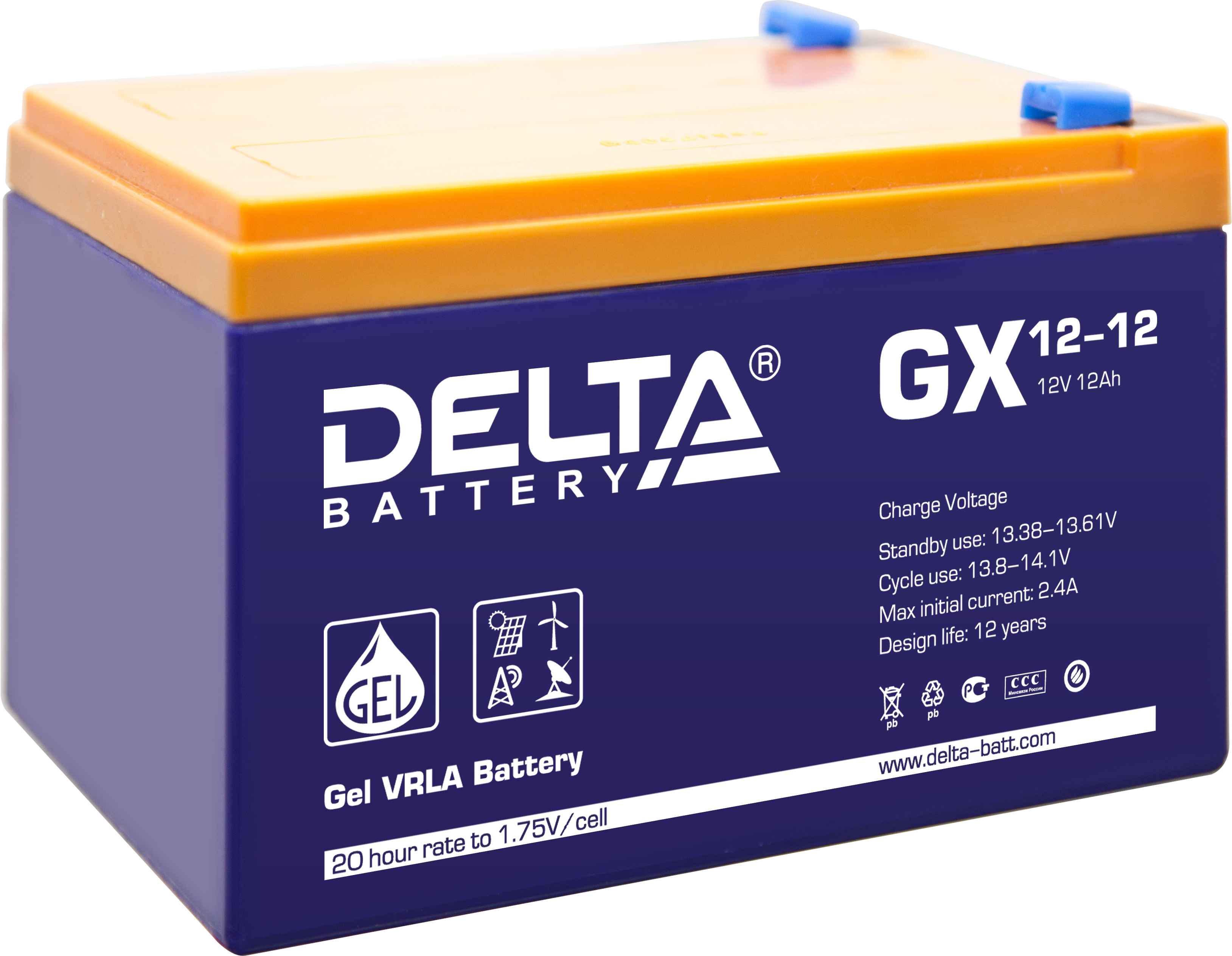 Delta GX 12-12, аккумулятор герметичный свинцово-кислотный