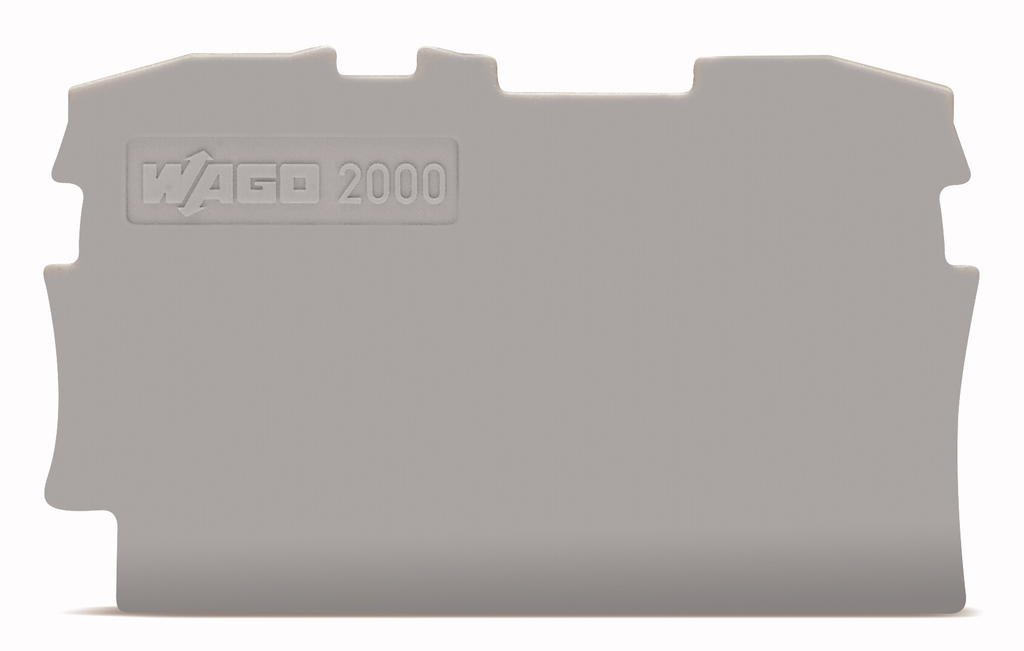 WAGO 2004-1291 пластина торцевая серая, пластина торцевая на DIN-рейку