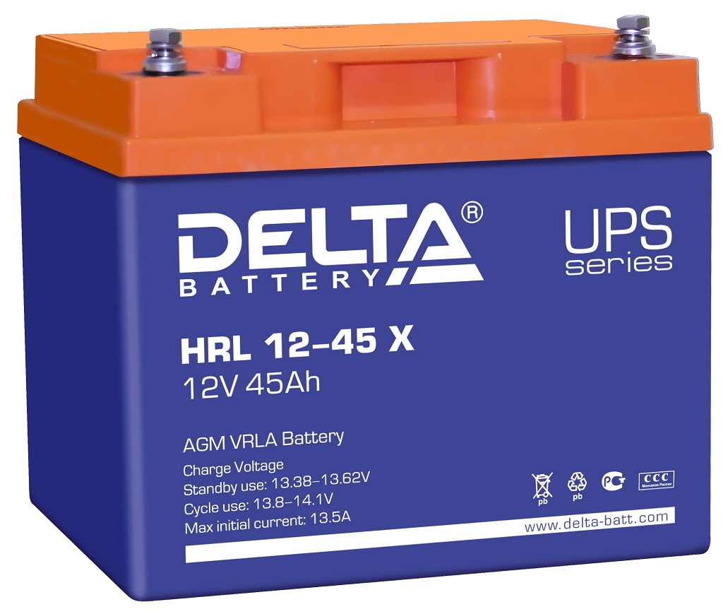 Delta HRL 12-45 X, аккумулятор герметичный свинцово-кислотный