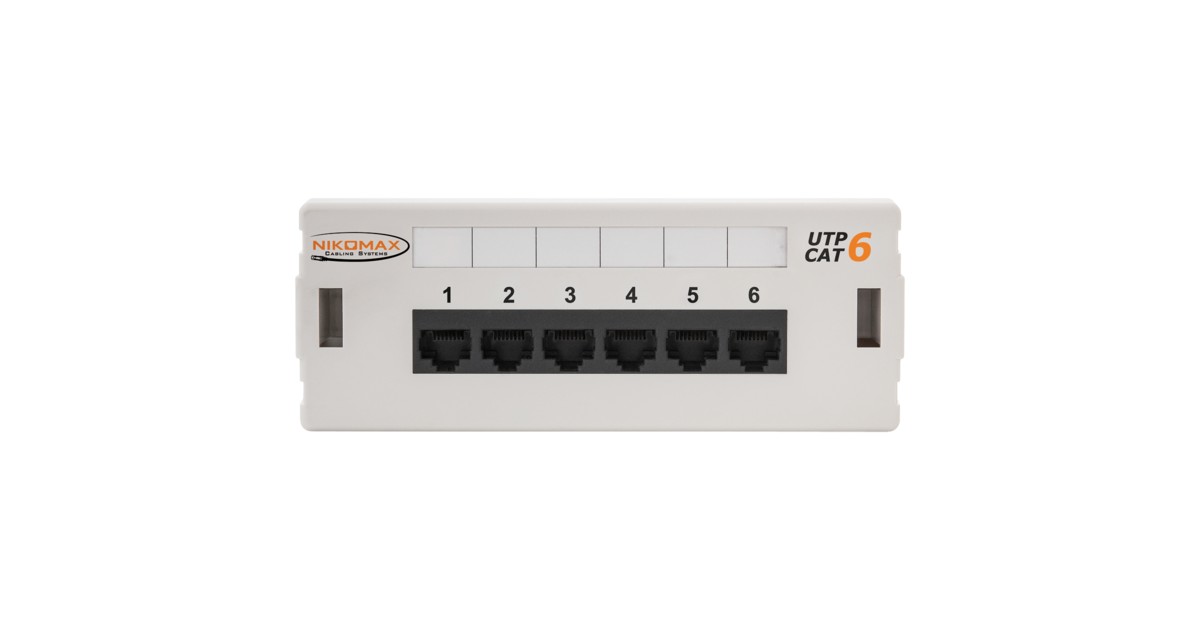 NMC-WP06UE2-GY, патч-панель настенная 6 портов, Кат.6