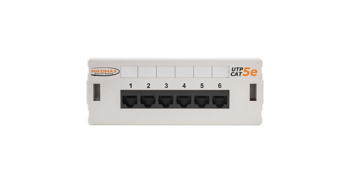 NMC-WP06UD2-GY, патч-панель настенная 6 портов, Кат.5е