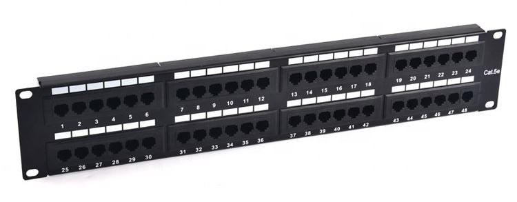 Патч-панель 19", 48xRJ-45, UTP, Cat.5e, 2U (10-0405), патч-панель 19"