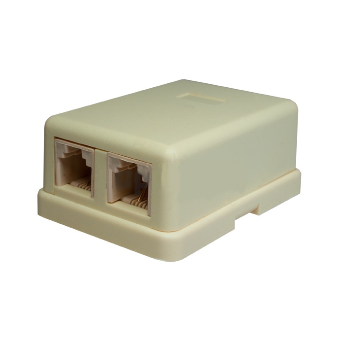 RJ-11, 6P4C, 2 порта (10-0306), настенная телефонная розетка