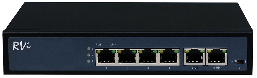 RVi-1NS04F-2T, коммутатор с питанием по PoE