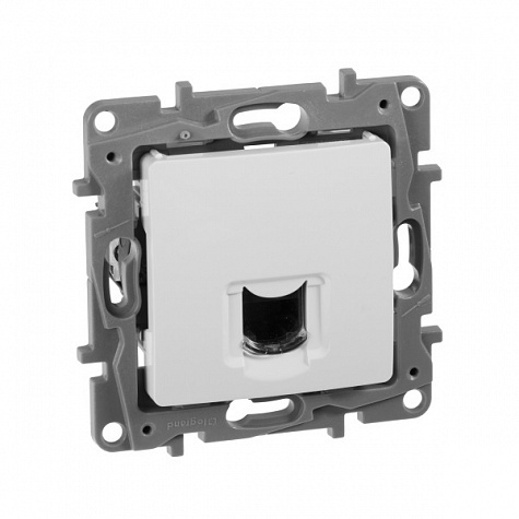 ETIKA розетка компьютерная RJ45, 6E UTP, скрытой установки, белый (672253)