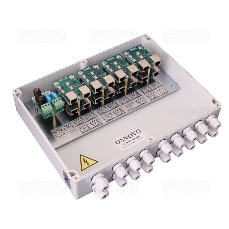 SP-IP8/1000PW, устройство грозозащиты цепей Ethernet