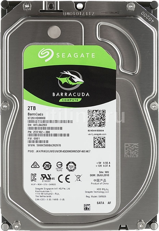 HDD 2000 GB (2 TB) SATA-III Barracuda (ST2000DM008), жесткий диск (HDD) для видеонаблюдения