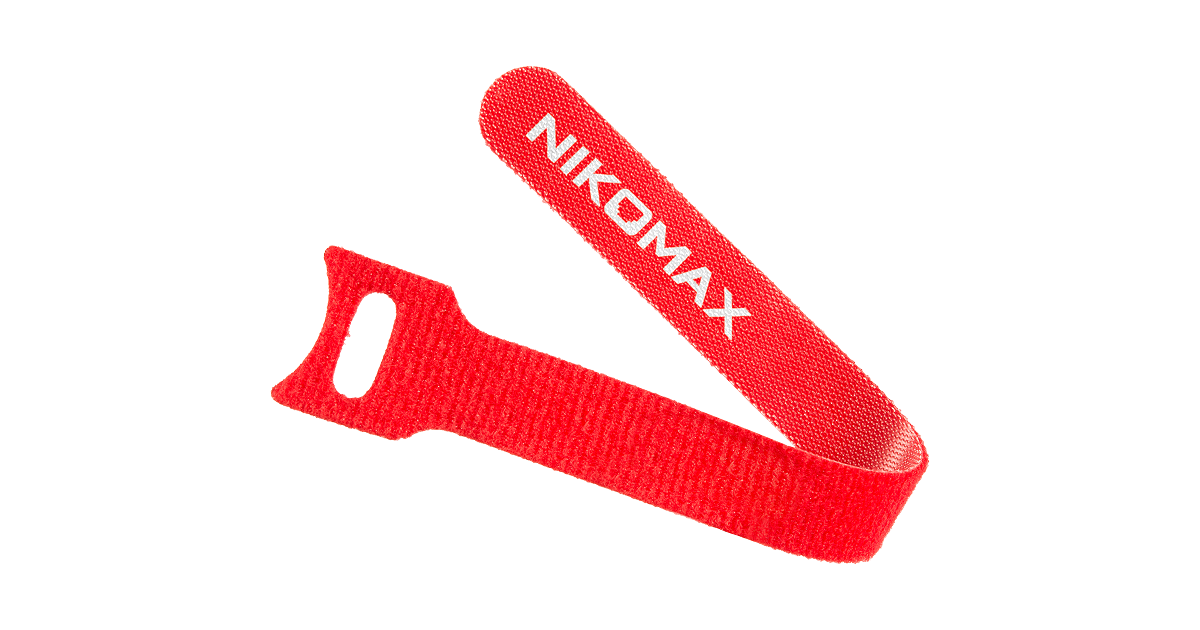 NMC-CTV210-16-SB-RD-10 (10 шт), стяжка-липучка с мягкой пряжкой