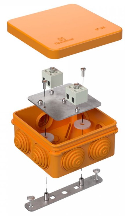 Коробка огнестойкая для о/п Е15-Е120 RAL2004 80х80х40 (40-0210-FR1.5-4) (Промрукав)