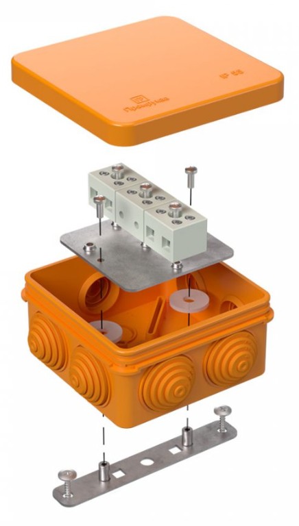 Коробка огнестойкая для о/п Е15-Е120 RAL2004 80х80х40 (40-0210-FR2.5-6) (Промрукав)