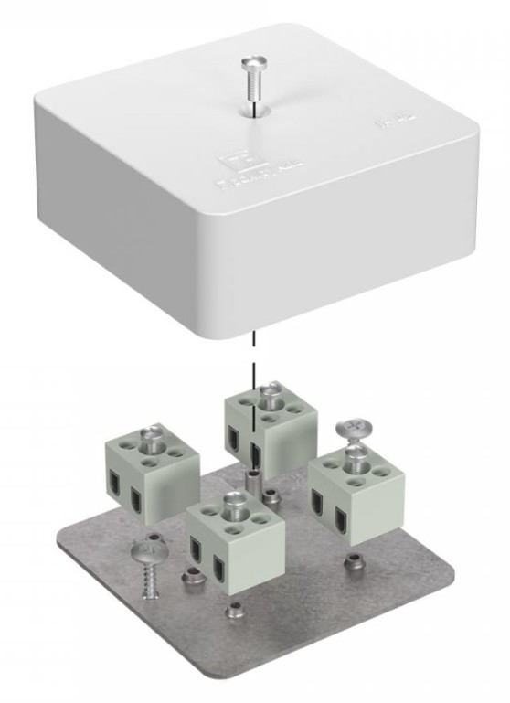 Коробка огнестойкая для кабель-канала Е15-Е120 RAL9003 75х75х30 (40-0450-FR1.5-8) (Промрукав)