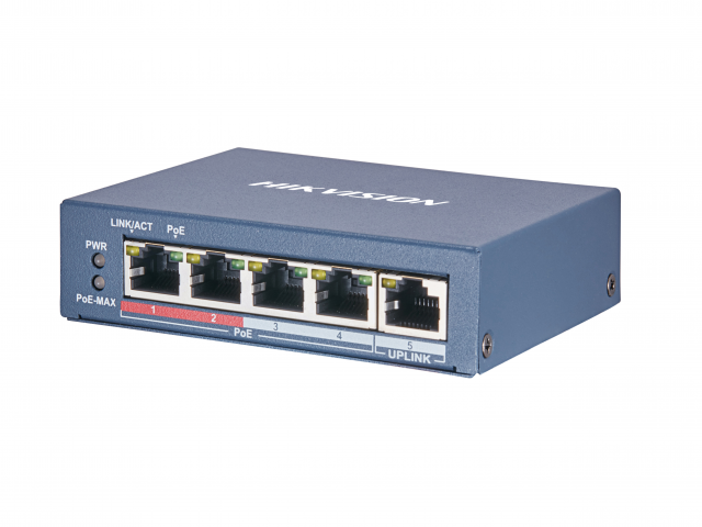 DS-3E0105P-E(B), коммутатор с питанием POE