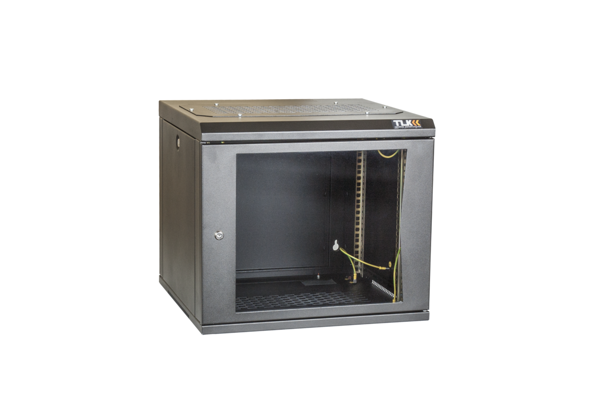 TWI-126045-R-G-BK, шкаф телекоммуникационный 19" настенный 12U