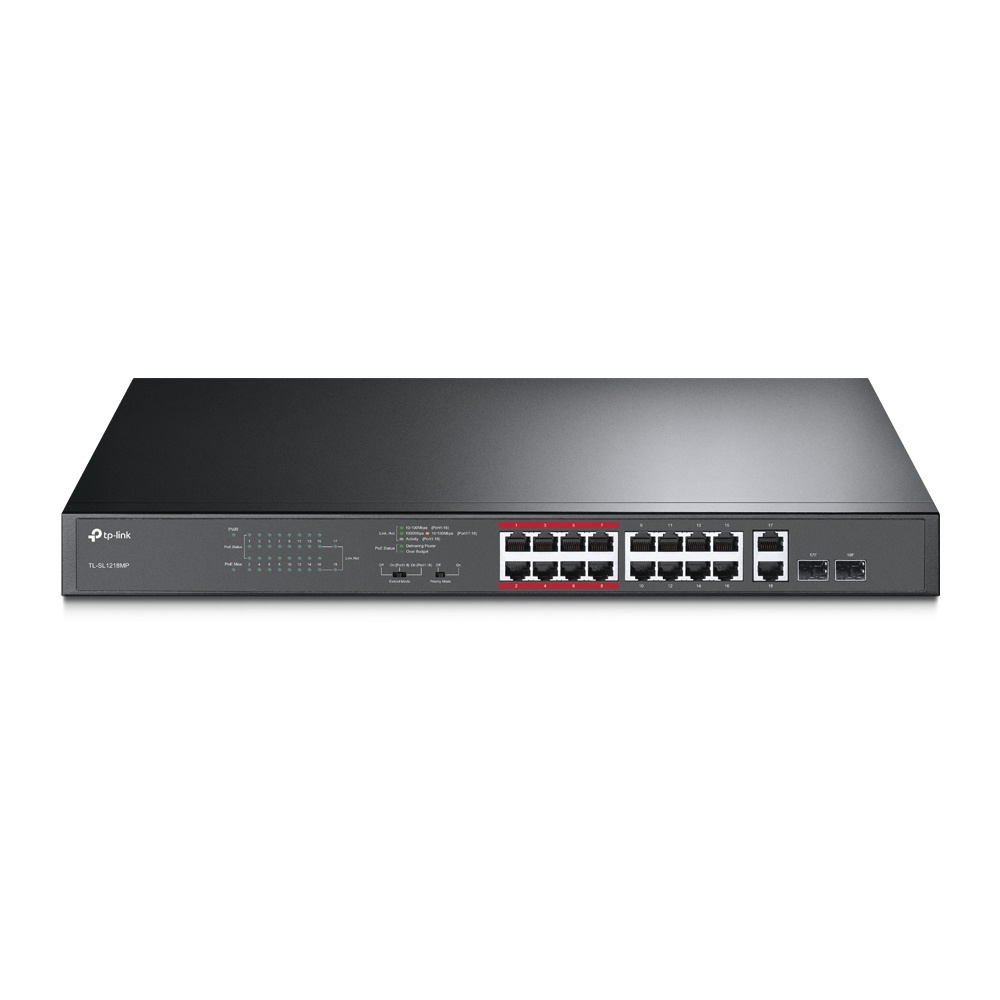 TL-SL1218MP, коммутатор 16-портовый с PoE