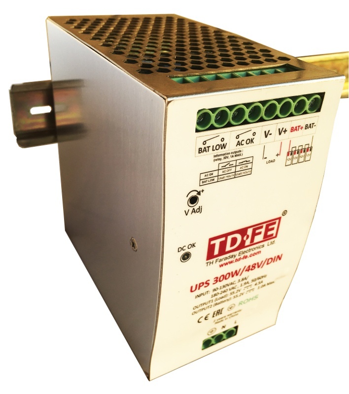 UPS 300W/48V/DIN, блок бесперебойного питания