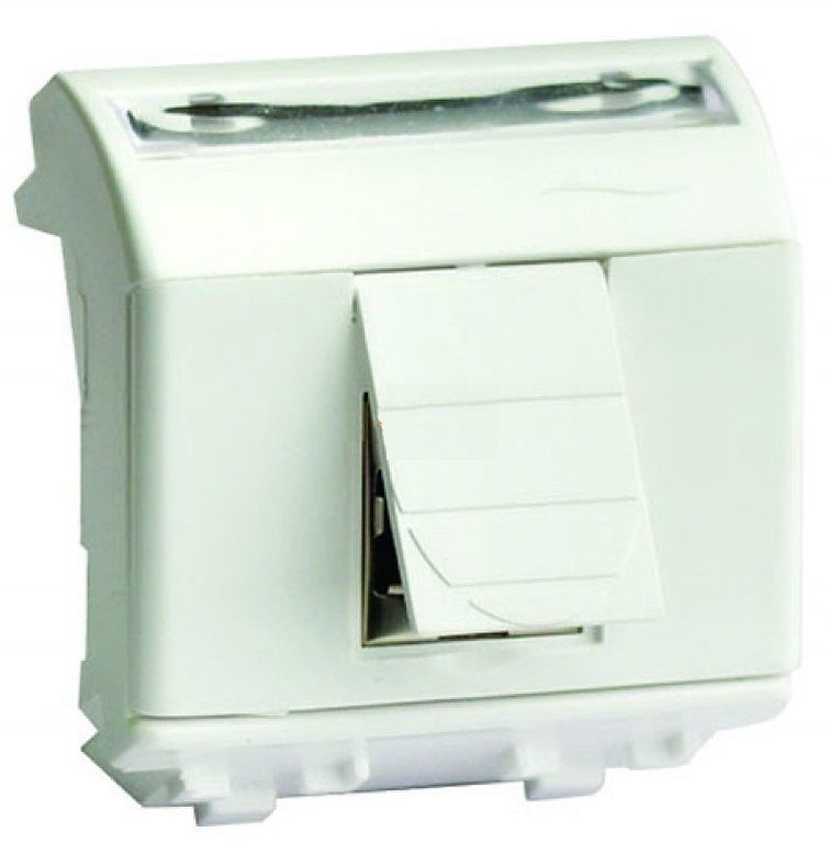 Розетка RJ-45 Brava 2 модуля, кат.6, белая (76451B)