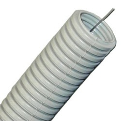 Труба ПВХ легкая D16, серая (10116-100), гофрированная, с зондом